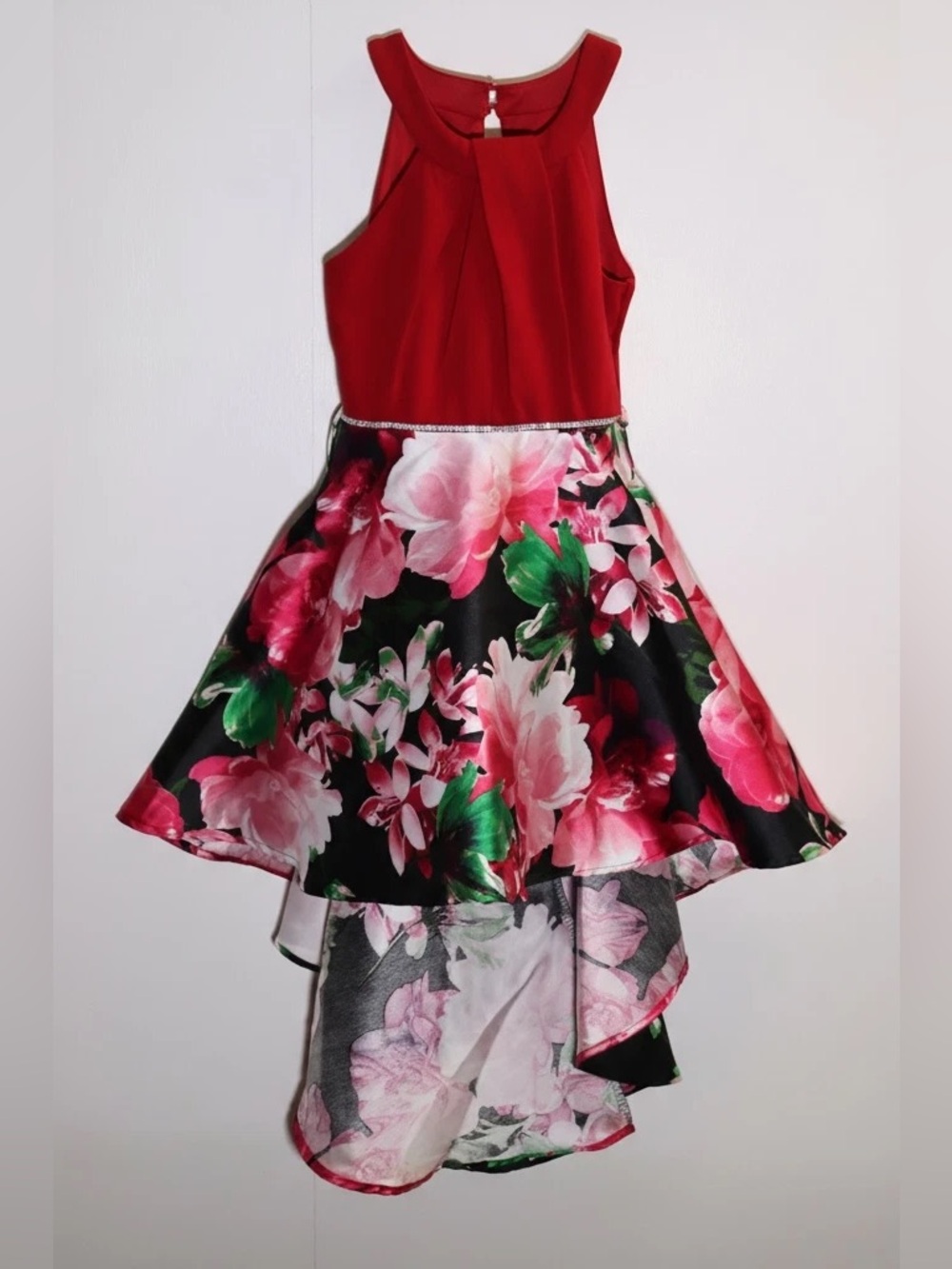 New Speechless Big Girls Floral Halter Neck Dress size 10 hi low